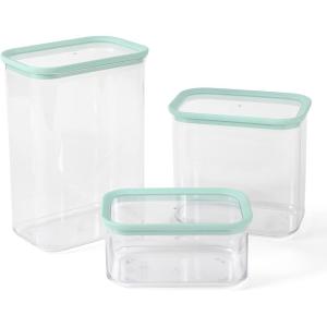 imageMartha Stewart Hadsell 6 Piece 321 oz 22 oz 135 oz Round Borosilicate Glass Storage Container Set wPP Pop Martha Blue LidsRectangular 92oz  60oz  26oz