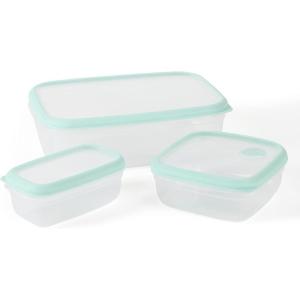 imageMartha Stewart Langstaff 6 Piece 60 oz 37 oz 17 oz Square Stackable Container Set wMartha Blue LidSquare  Rectangular 126oz  333oz  167oz