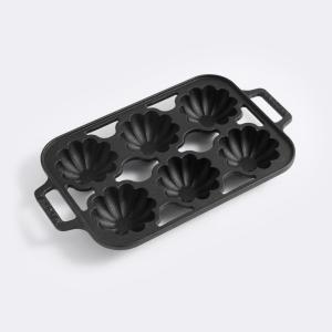imageMartha Stewart Martha 6Cup Heart Shaped PreSeasoned Cast Iron Mold PanBlack