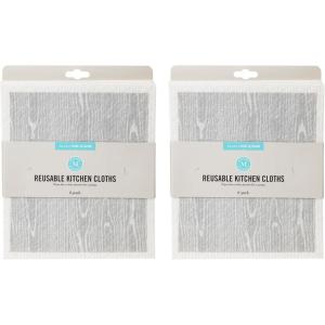 imageMartha Stewart Swedish Kitchen Absorbent Sponge Dish Cloths Stripes 8 CountFaux Bois