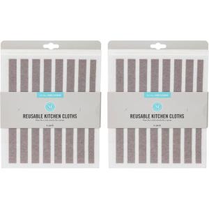 imageMartha Stewart Swedish Kitchen Absorbent Sponge Dish Cloths Stripes 8 CountGrey Stripes