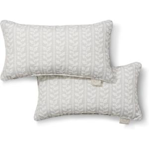 imageMartha Stewart Vineyard Vines Indoor Outdoor Decorative Lumbar Pillow 2Pack Set UV Fade Resistant Water Repellent Printed Garden Design Warm Grey 11quotx18quotWarm Grey