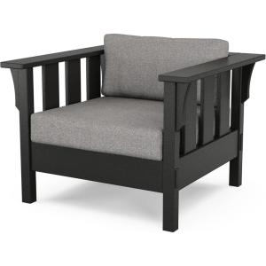 imageMartha Stewart by POLYWOOD Acadia Deep Seating Chair in TeakDune BurlapBlack  Grey Mist