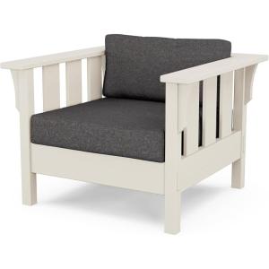 imageMartha Stewart by POLYWOOD Acadia Deep Seating Chair in TeakDune BurlapSand  Ash Charcoal