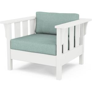 imageMartha Stewart by POLYWOOD Acadia Deep Seating Chair in TeakDune BurlapWhite  Glacier Spa