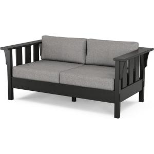 imageMartha Stewart by POLYWOOD Acadia Deep Seating Loveseat in SandAsh CharcoalBlack  Grey Mist