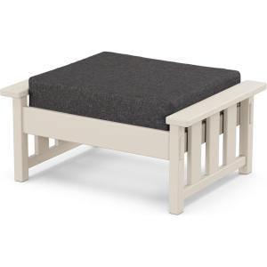 imageMartha Stewart by POLYWOOD Acadia Deep Seating Ottoman in TeakDune BurlapSand  Ash Charcoal