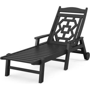 imageMartha Stewart by POLYWOOD Chinoiserie Chaise Lounge SandBlack