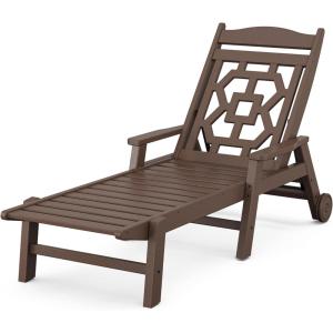 imageMartha Stewart by POLYWOOD Chinoiserie Chaise Lounge SandMahogany