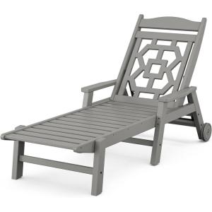 imageMartha Stewart by POLYWOOD Chinoiserie Chaise Lounge SandSlate Grey