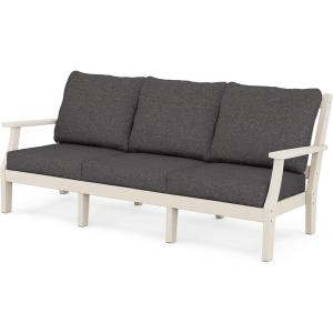 imageMartha Stewart by POLYWOOD Chinoiserie Deep Seating Sofa WhiteGlacier SpaSand  Ash Charcoal