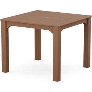 imageMartha Stewart by POLYWOOD Exclusive Chinoiserie Parsons 38quot Square Dining Table Slate GreyTeak