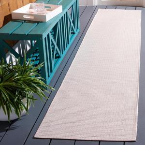 imageMartha Stewart x SAFAVIEH Outdoor Area Rug Collection  65quot Round Navy Weather Resistant ampamp Washable Ideal for Patio Backyard Mudroom Deck Dining Space MSR4490NBeigePink