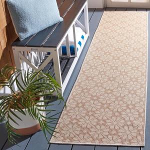 imageMartha Stewart x SAFAVIEH Outdoor Area Rug Collection  8 x 10 Blue ampamp Beige Weather Resistant ampamp Washable Ideal for Patio Backyard Mudroom Deck Dining Space MSR4491MNaturalBeige