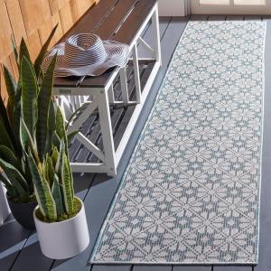 imageMartha Stewart x SAFAVIEH Outdoor Area Rug Collection  8 x 10 Blue ampamp Beige Weather Resistant ampamp Washable Ideal for Patio Backyard Mudroom Deck Dining Space MSR4491MBlueBeige