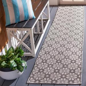 imageMartha Stewart x SAFAVIEH Outdoor Area Rug Collection  8 x 10 Blue ampamp Beige Weather Resistant ampamp Washable Ideal for Patio Backyard Mudroom Deck Dining Space MSR4491MBlack