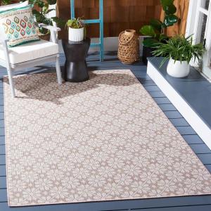 imageMartha Stewart x SAFAVIEH Outdoor Area Rug Collection  8 x 10 Blue ampamp Beige Weather Resistant ampamp Washable Ideal for Patio Backyard Mudroom Deck Dining Space MSR4491MLight PinkMulti