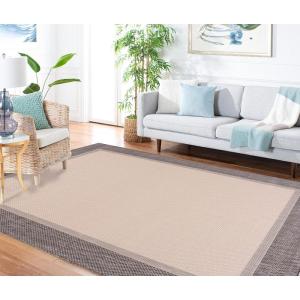 imageMartha Stewart x SAFAVIEH Outdoor Area Rug Collection  8 x 10 Camel ampamp Brown  Weather Resistant ampamp Washable Ideal for Patio Backyard Mudroom Deck Dining Space MSRO386TCamelBrown