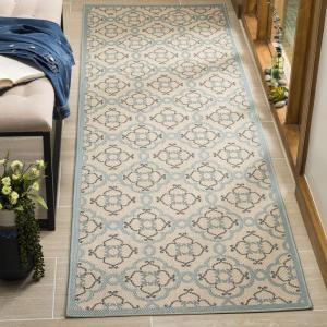 imageMartha Stewart x SAFAVIEH Outdoor Area Rug Collection  8 x 112quot Beige ampamp Sweet Pea Weather Resistant ampamp Washable Ideal for Patio Backyard Mudroom Deck Dining Space MSR4262Yucca Plant