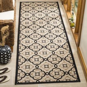 imageMartha Stewart x SAFAVIEH Outdoor Area Rug Collection  8 x 112quot Beige ampamp Sweet Pea Weather Resistant ampamp Washable Ideal for Patio Backyard Mudroom Deck Dining Space MSR4262Silhouette