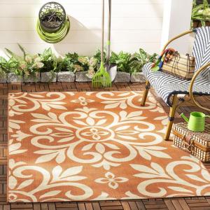 imageMartha Stewart x SAFAVIEH Outdoor Area Rug Collection  8 x 112quot Cinnamon Stick Weather Resistant ampamp Washable Ideal for Patio Backyard Mudroom Deck Dining Space MSR4229231Cinnamon Stick