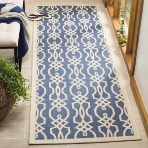 imageMartha Stewart x SAFAVIEH Outdoor Area Rug Collection  8 x 112quot Hickory Weather Resistant ampamp Washable Ideal for Patio Backyard Mudroom Deck Dining Space MSR4220030Azurite