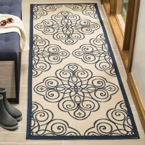 imageMartha Stewart x SAFAVIEH Outdoor Area Rug Collection  8 x 112quot Lily Pad Weather Resistant ampamp Washable Ideal for Patio Backyard Mudroom Deck Dining Space MSR4244228Mariner