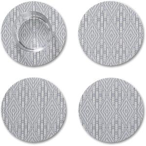 imageMartha by Martha Stewart  Chilewich Boxwood Coasters in Sea  Set of 4  StainResistant Woven Textile with Recycled Felt Backing  5quot RoundSea