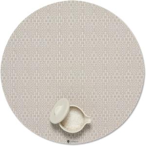 imageMartha by Martha Stewart  Chilewich Boxwood Placemats in Abalone  Set of 4  Easy Care Woven Tabletop Textiles  IndoorOutdoor  15quot RoundFlax