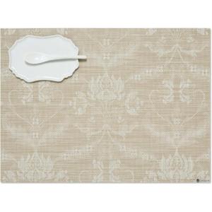 imageMartha by Martha Stewart  Chilewich Damask Placemats in Abalone  Set of 4  Easy Care Woven Tabletop Textiles  IndoorOutdoor  185quot x 135quot RectangleFlax