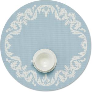 imageMartha by Martha Stewart  Chilewich Scroll Round Set of 4 Placemats in Burnt CoralSea