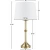 imageHampton Hill Aelorian Table Lamp  Antiqued Brass Nightstand Bedside Lamp Bedford Collection Farmhouse Study Lamp Clear Polarized Cord Socket Swtich Empire Fabric Shade 225quot H