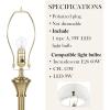 imageHampton Hill Classic Floor Lamp for Bedroom Traditional Standing Lamp for Living Room OffWhite Empire Shade Polarized Plug Clear Cable Tall Iron Frame Office Room LampAntique Brass Aelorian