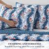 imageMARTHA STEWART 100 Cotton 2 Piece Reversible Quilt Set Washed Percale Light BlueWhite 1 Quilt 1 Std Sham Soft and Breathable Lightweight Ditsy Floral Printed Bedspread Twin SizeHereford Stripe