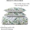 imageMARTHA STEWART 100 Cotton 2 Piece Reversible Quilt Set Washed Percale Light BlueWhite 1 Quilt 1 Std Sham Soft and Breathable Lightweight Ditsy Floral Printed Bedspread Twin SizeScret Garden Floral
