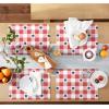 imageMARTHA STEWART Americana Star Gingham Plaid Indoor Placemat 4Pack Set Reversible Patriotic USA America Decor RedWhiteBlue 14quotx72quot
