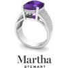 imageMartha Stewart 10 14 Carat Cushion Cut Gemstone Hidden Halo Ring with Lab Grown Diamonds in Sterling Silver Choose Your GemstoneAmethyst
