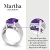 imageMartha Stewart 10 14 Carat Cushion Cut Gemstone Hidden Halo Ring with Lab Grown Diamonds in Sterling Silver Choose Your GemstoneAmethyst