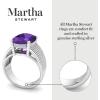 imageMartha Stewart 10 14 Carat Cushion Cut Gemstone Hidden Halo Ring with Lab Grown Diamonds in Sterling Silver Choose Your GemstoneAmethyst