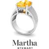 imageMartha Stewart 10 14 Carat Cushion Cut Gemstone Hidden Halo Ring with Lab Grown Diamonds in Sterling Silver Choose Your GemstoneCitrine
