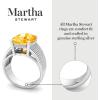 imageMartha Stewart 10 14 Carat Cushion Cut Gemstone Hidden Halo Ring with Lab Grown Diamonds in Sterling Silver Choose Your GemstoneCitrine