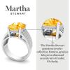 imageMartha Stewart 10 14 Carat Cushion Cut Gemstone Hidden Halo Ring with Lab Grown Diamonds in Sterling Silver Choose Your GemstoneCitrine