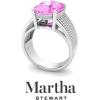 imageMartha Stewart 10 14 Carat Cushion Cut Gemstone Hidden Halo Ring with Lab Grown Diamonds in Sterling Silver Choose Your GemstonePink Sapphire