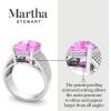 imageMartha Stewart 10 14 Carat Cushion Cut Gemstone Hidden Halo Ring with Lab Grown Diamonds in Sterling Silver Choose Your GemstonePink Sapphire