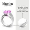imageMartha Stewart 10 14 Carat Cushion Cut Gemstone Hidden Halo Ring with Lab Grown Diamonds in Sterling Silver Choose Your GemstonePink Sapphire
