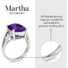 imageMartha Stewart 10 14 Carat Cushion Cut Gemstone Ring with Lab Grown Diamonds in Sterling Silver Choose Your GemstoneAmethyst