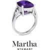 imageMartha Stewart 10 14 Carat Cushion Cut Gemstone Ring with Lab Grown Diamonds in Sterling Silver Choose Your GemstoneAmethyst