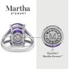 imageMartha Stewart 10 14 Carat Cushion Cut Gemstone Ring with Lab Grown Diamonds in Sterling Silver Choose Your GemstoneAmethyst