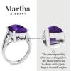 imageMartha Stewart 10 14 Carat Cushion Cut Gemstone Ring with Lab Grown Diamonds in Sterling Silver Choose Your GemstoneAmethyst