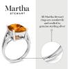 imageMartha Stewart 10 14 Carat Cushion Cut Gemstone Ring with Lab Grown Diamonds in Sterling Silver Choose Your GemstoneCitrine